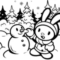 My Melody’s Winter Wonderland Adventure Coloring Page