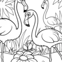 Flamingo Dream Garden Coloring Page