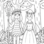 Guardians of the Elemental Forest Coloring Page