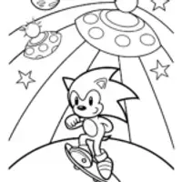 Sonic’s Galactic Race Coloring Page
