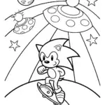Sonic’s Galactic Race Coloring Page