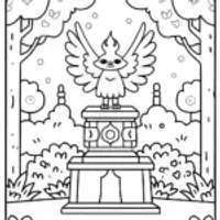 Guardians of the Elemental Shrine Coloring Page