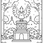 Guardians of the Elemental Shrine Coloring Page