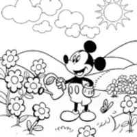 Mickey’s Garden of Wishes Coloring Page