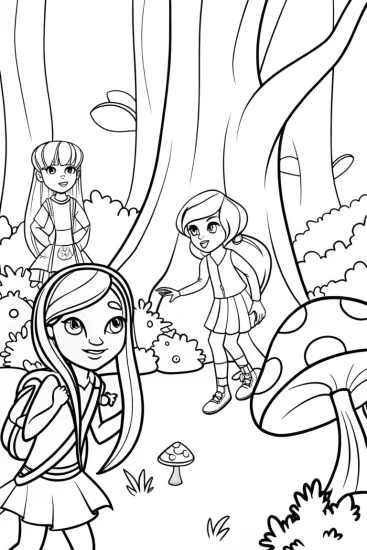 A coloring page of Rainbow High Adventure Quest Coloring Page