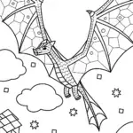 Ender Dragon’s Celestial Dance Coloring Page