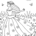 The Princess of the Wildflowers Coloring Page