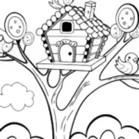 Gingerbread House Treetop Adventure Coloring Page