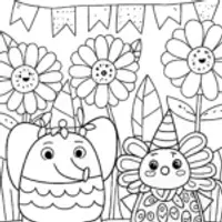 Squishmallow flower festival parade coloring page