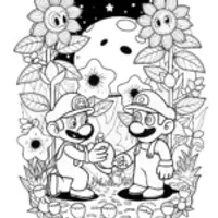 Mario and Luigi’s Galactic Garden Adventure Coloring Page