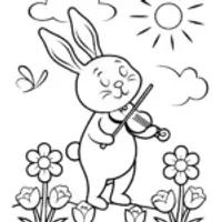 Bunny Violinist in the Musical Garden Parade