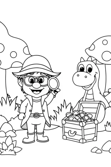 A coloring page of Luigi’s Enchanted Forest Adventure Coloring Page
