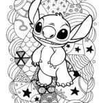 Stitch’s Quilted Adventure Coloring Page