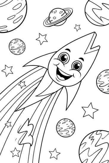 A coloring page of Lightning Bolt’s Cosmic Adventure Coloring Page