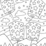 Starry Lantern Festival Coloring Page