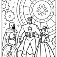Captain America Time Traveler Coloring Page