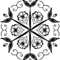 Floral Kaleidoscope Coloring Page