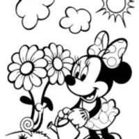 Minnie Mouse’s Magical Gardening Adventure Coloring Page