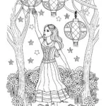 Barbie at the Festival of Lights Coloring Page