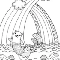 Rainbow River Adventure Coloring Page