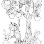 Huggy Wuggy’s Orchard Adventure Coloring Page