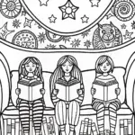 Rainbow High Enchanted Book Nook Coloring Page