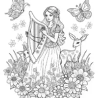 Barbie the Enchanted Musician Coloring Page