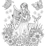 Barbie the Enchanted Musician Coloring Page