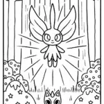 Celebi and Xerneas Coloring Page
