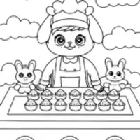 Cinnamoroll’s Cozy Cloud Bakery Coloring Page