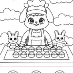Cinnamoroll’s Cozy Cloud Bakery Coloring Page