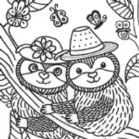 Snuggly Sloths and Their Cozy Canopy Coloring Page