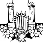 Bowser’s Epic Castle Defense Coloring Page