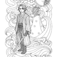 Demon Slayer and Shadow Figure Coloring Page