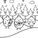 Chickens enjoying a musical jam session