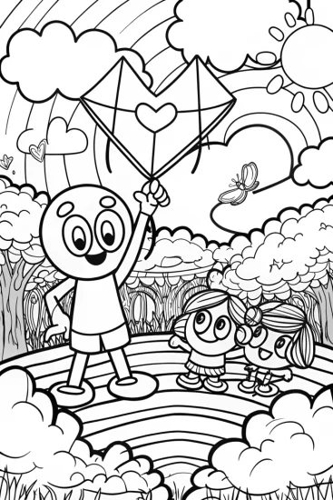 A coloring page of Skyward Heart Quest Coloring Page