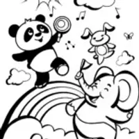Rainbow Adventure Parade Coloring Page