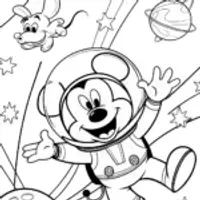 Mickey Mouse’s Galactic Adventure Coloring Page