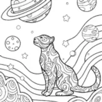 The Cosmic Black Panther Explorer Coloring Page