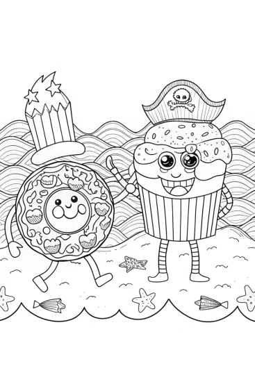 A coloring page of Shopkins Treasure Hunt Adventure Coloring Page