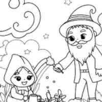 Kuromi’s Magical Garden Coloring Page