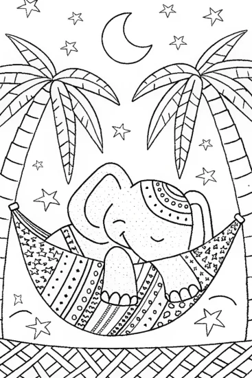 A coloring page of The Dreamy Sleepyhead Coloring Page