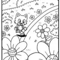 Tails’ Garden Adventure Coloring Page