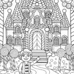 Blippi’s Amazing Adventure in a Candy Castle Coloring Page