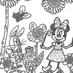 Minnie Mouse’s Musical Garden Coloring Page