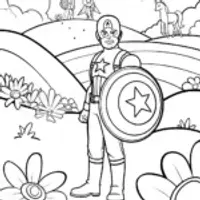 Captain America and the Shield of Dreams Coloring Page