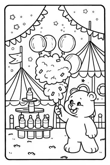 A coloring page of Care Bear Carnival Adventure Coloring Page
