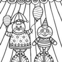 Squishmallow Circus Clowns Coloring Page