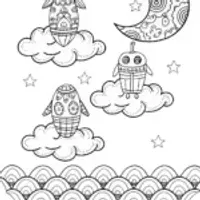 Monster Parade in the Sky Coloring Page