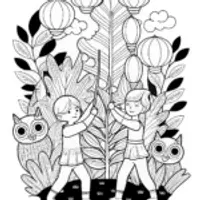 Guardian Spirits in Training Coloring Page